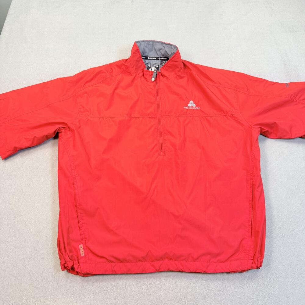 Sunice Weather Jacket Mens Large Red Short Sleeve Half Zip Golf Windbreaker